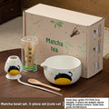 Hand-painted Matcha Tea Whisk Set with Ceramic Bowl