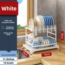 Kitchen Dish Rack with Drainage, Multilayer Storage for Dishes and Cups