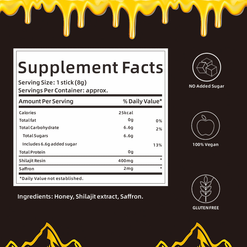Shilajit Honey Sticks Dietary Supplement