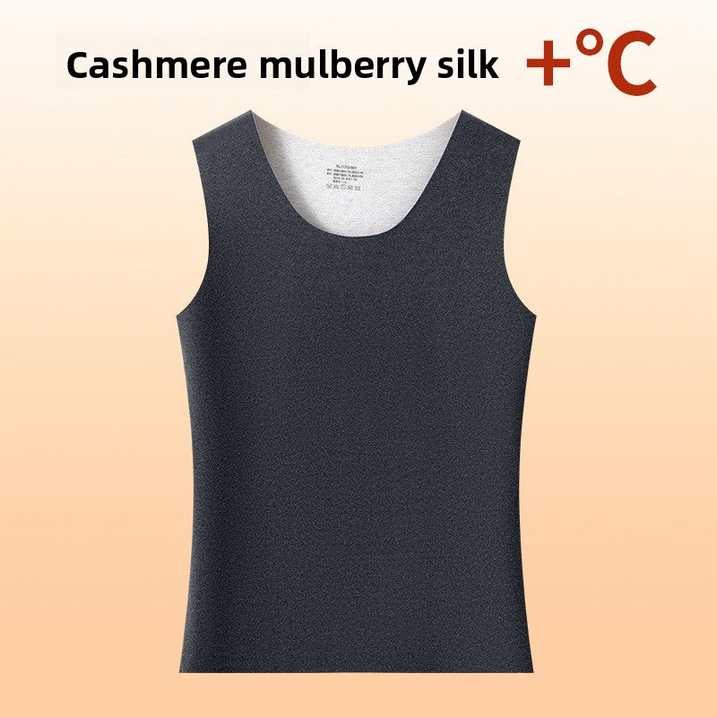 Wool and silk thermal vest for men