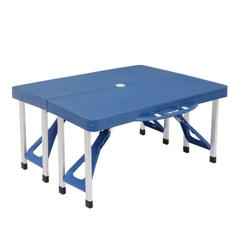 135.5x83x65.5cm Plastic Tables And Chairs 50kg Blue Camping Tables And Chairs