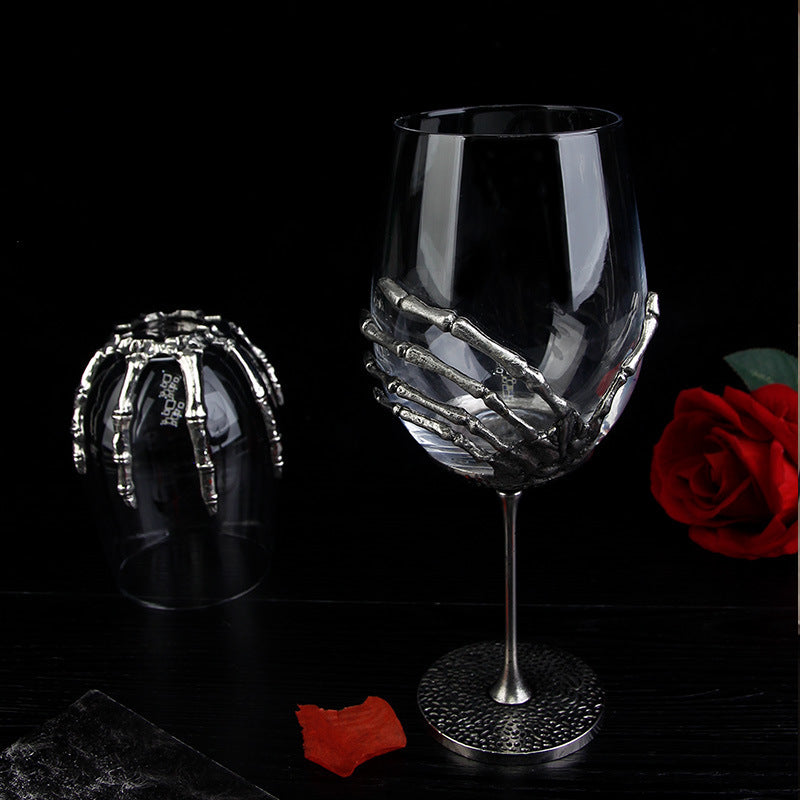 Creative Crystal Wine Glass Set with Ghost Hand Design