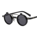 New Round Frame Punk Double-layer Flip Sunglasses