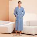Bathrobe men's and women's towel fabric yukata long sleeved bath towel sleeping robe absorbent quick drying four season style - TrendTrove