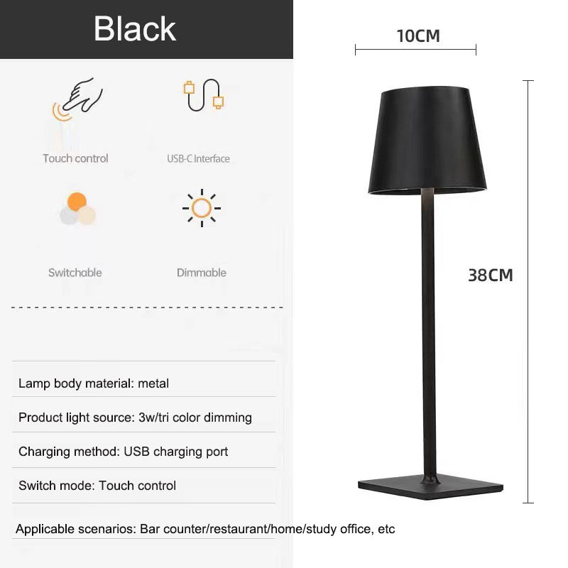 Nordic charging iron art high footed cup table lamp, bedroom bedside touch creative small night light, modern and simple living room night light - TrendTrove