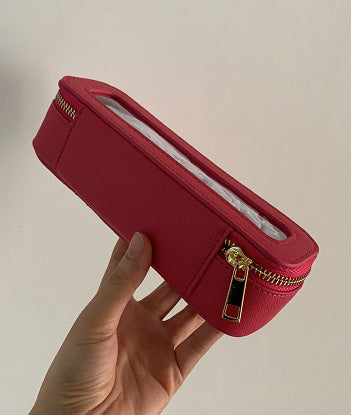 Portable Waterproof Leather TPU Transparent Toiletry Bag