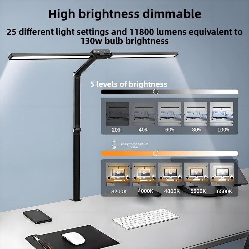 Foldable Dual-Head LED Desk Lamp with Touch Control