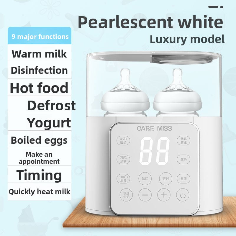 Milk warmer, sterilizer and two-in-one baby bottle