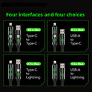 Light Beam Spring Four-in-One Mobile Phone Charging Cable