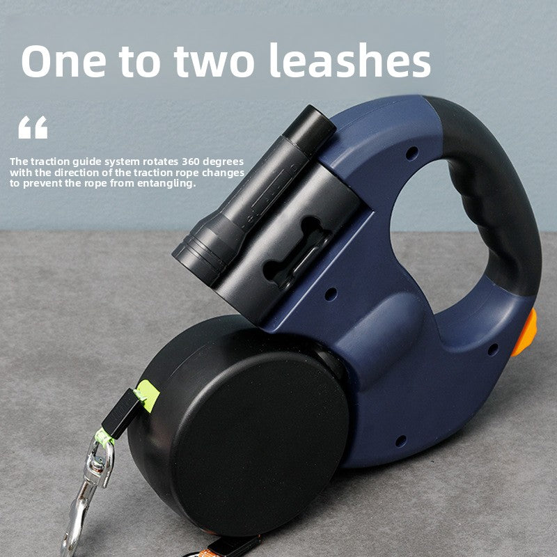 Automatic retractable dog leash for walking dogs