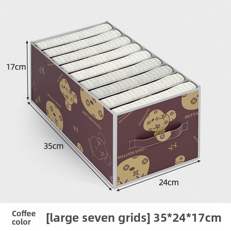 Clothing storage gadget - compartmentalized storage box