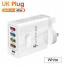 4USB charger, five in one charger, 48W multi interface charger, PD fast charging charger, 4U+PD - TrendTrove