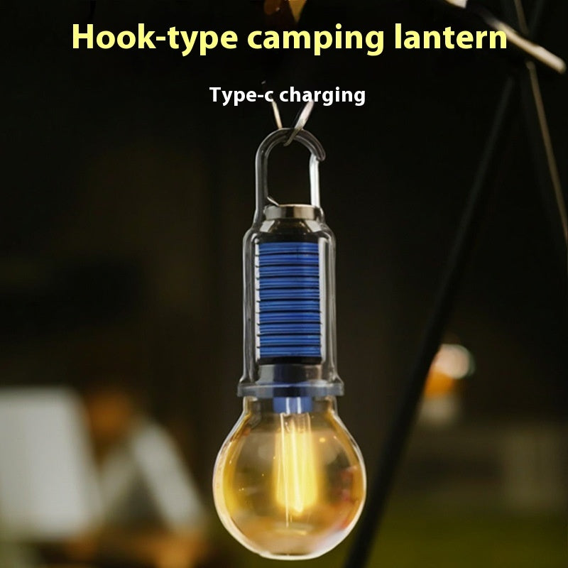 Outdoor Solar Energy Camping Lights Charging With Hooks Tungsten Lamp