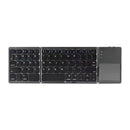 Mini teclado inalámbrico Bluetooth de tres pliegues Teclado inalámbrico Bluetooth plegable con panel táctil BO33 teclado recargable