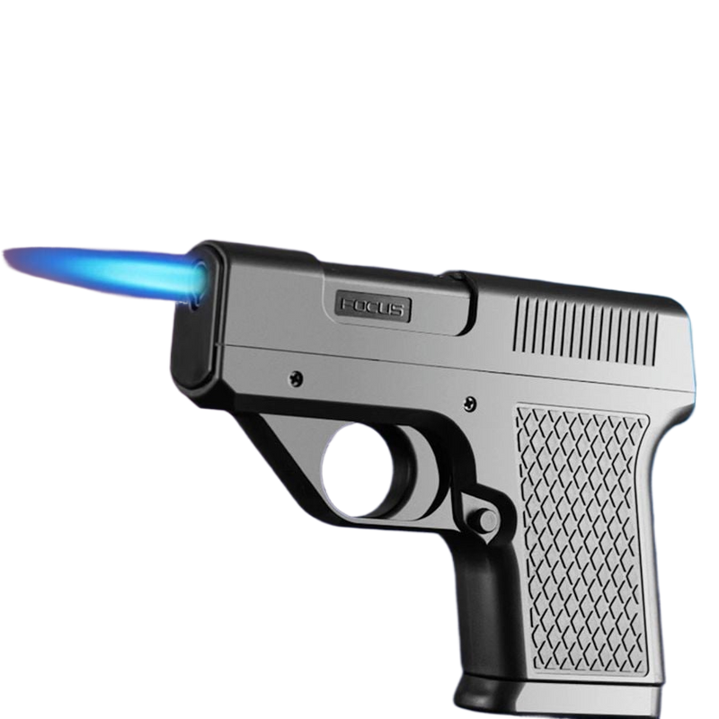 Gun Type Windproof Inflatable Lighter Cigarette Case Integrated Personality Creative Pistol Cartridge Can Be Changed Thick Medium Fine Cigarette Case