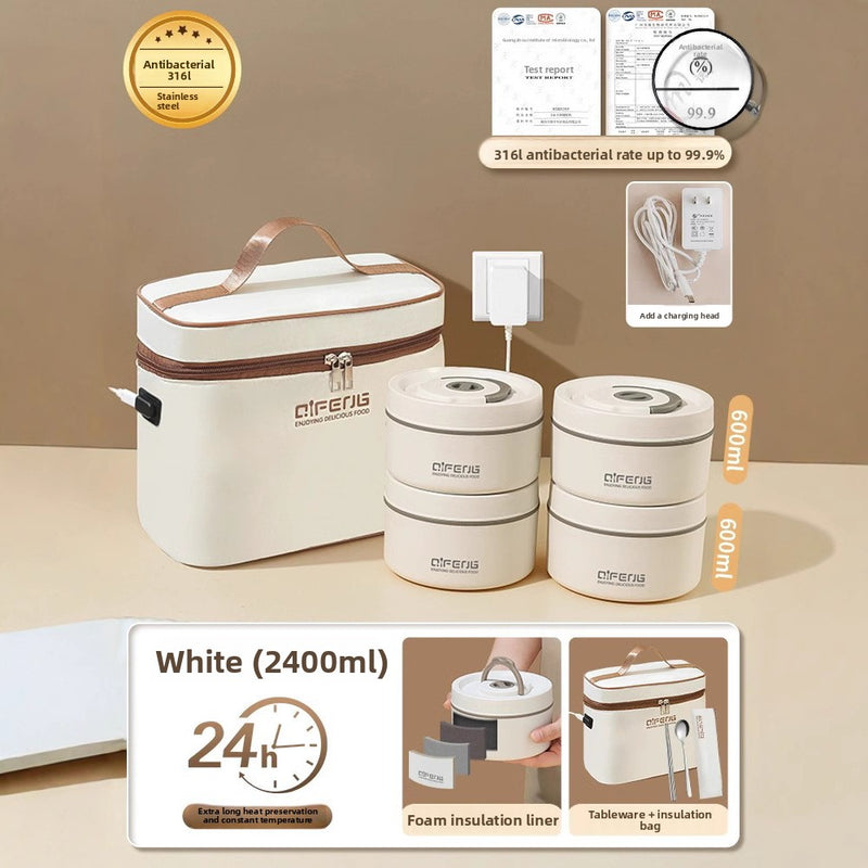 Electric Insulated Lunch Box with Heating and Microwave Safe