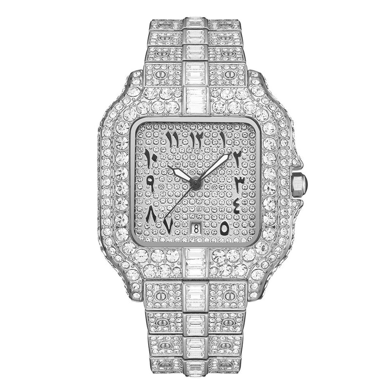 MISSFOX Men's Diamond Quartz Watch