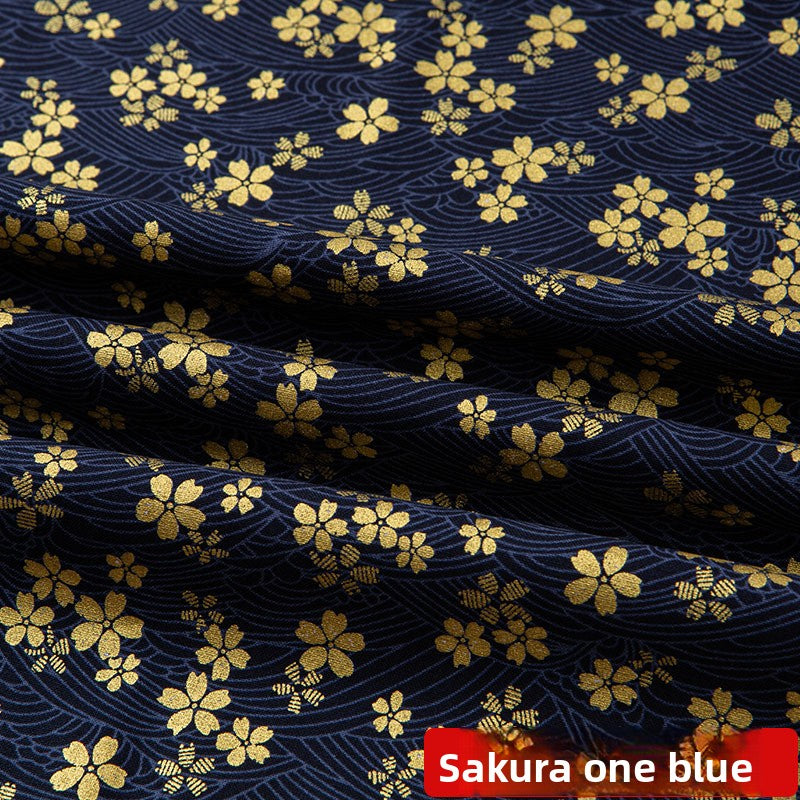All-cotton Japanese-style gold-embossed fabric