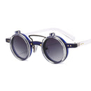 New Round Frame Punk Double-layer Flip Sunglasses