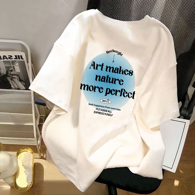 Cartoon Print Ice Silk Short Sleeve T-Shirt