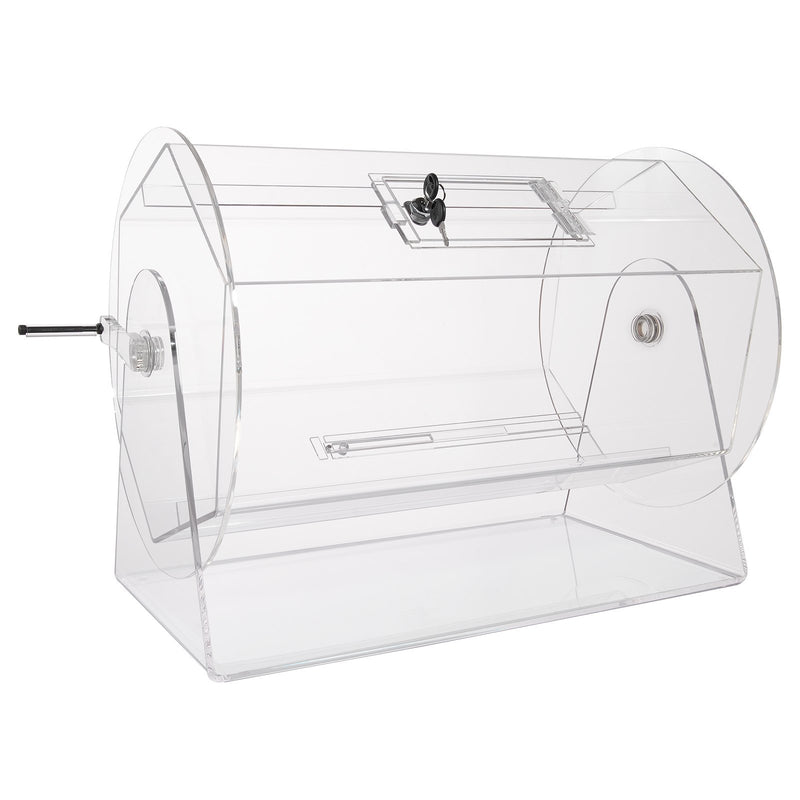VEVOR Acrylic Raffle Drum,Professional Raffle Ticket Spinning Cage With 2 Keys, Transparent Lottery Spinning Drawing, Holds 10000 Tickets Or 300 Raffle Balls, Raffle Ticket Box For Lottery Games Bing