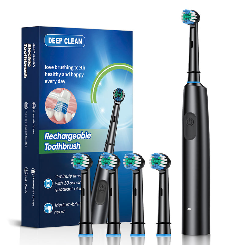 Rotating Electric Toothbrush with 5 Modes and Soft Bristles