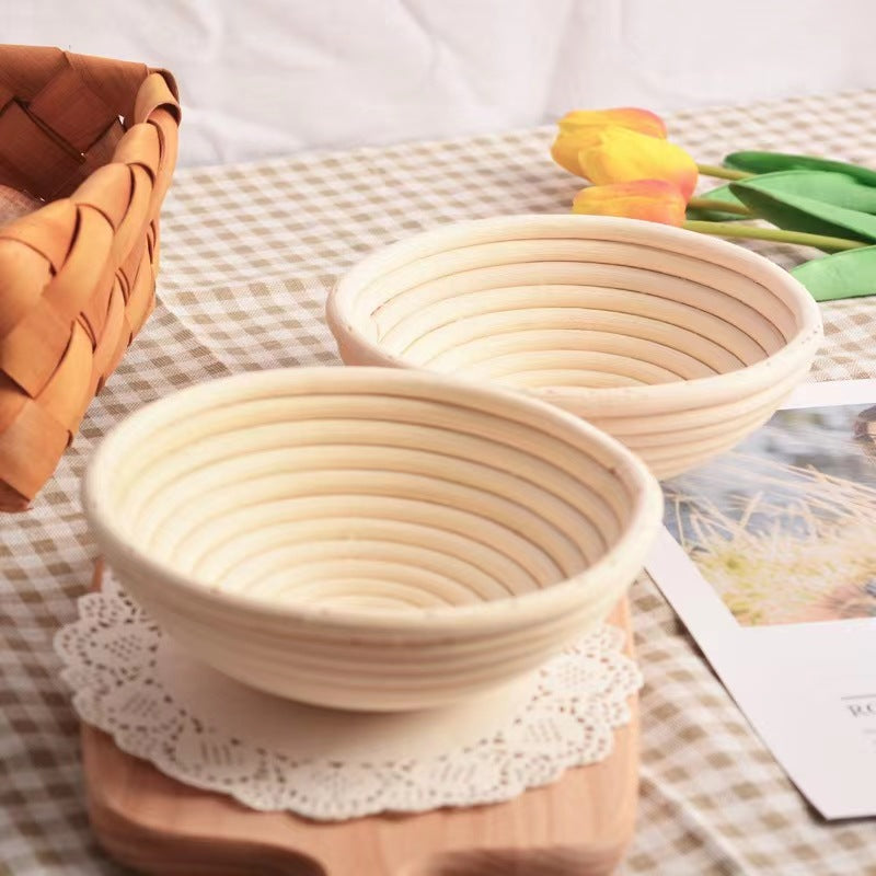 Natural Rattan Bread Fermentation Basket with Cloth Cover