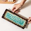 New Crackle Glaze 11-inch Rectangular Household Ceramic Sushi Plate