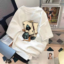 Trendy Summer Bear Print Loose T-Shirt