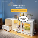 Indoor Villa-Style Cat House with Litter Box