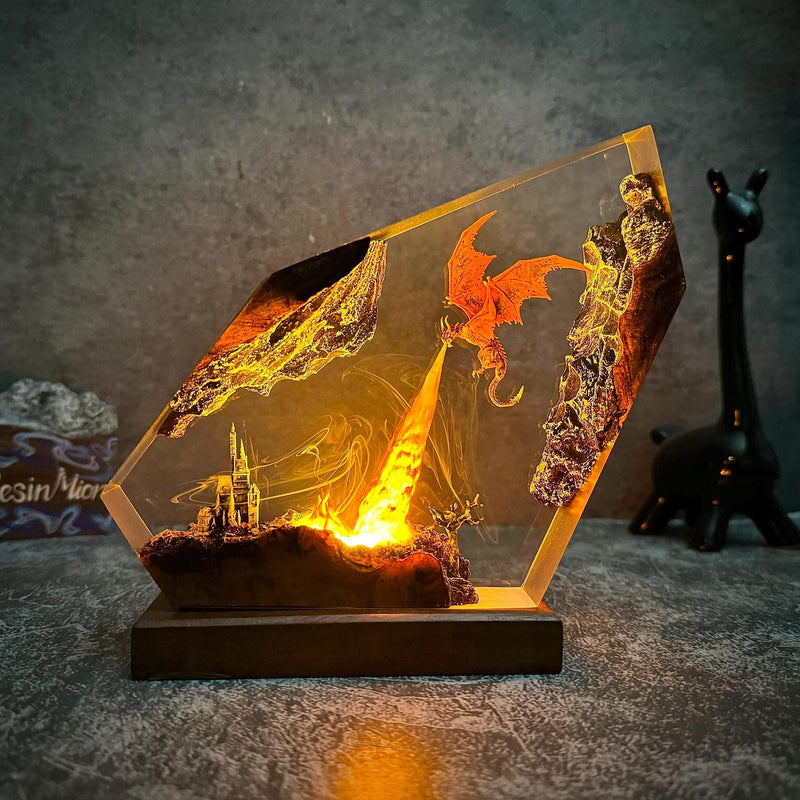 Fire-breathing Dragon Resin Night Light
