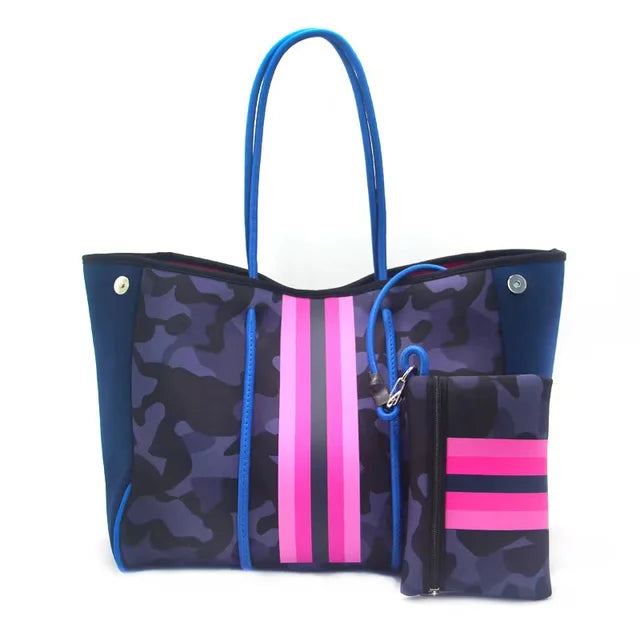 Tote Neoprene Beach Bag New Women Waterproof Handbag Luxury Summer Large-capacity Shoulder Bag Ladies Bag Multipurpose Bag