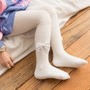 Spring And Autumn New Children's Pantyhose Bow Cotton White Baby Socks Medium Thick Foreign Girl Leggings - Suni