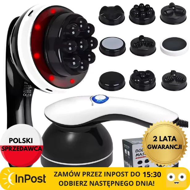 PROFESSIONAL GUN FOR MASSAGE, ANTI-CELLULITE SIGN MASSAGE 9in1