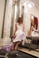 Sharon Said Luxury Beaded Butterfly White Lilac Evening Dresses for Women Wedding One Shoulder Midi Party Dress SS475 Customized