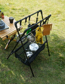Outdoor camping folding shelf camping car drying rack drying net drying rack storage rack - TrendTrove