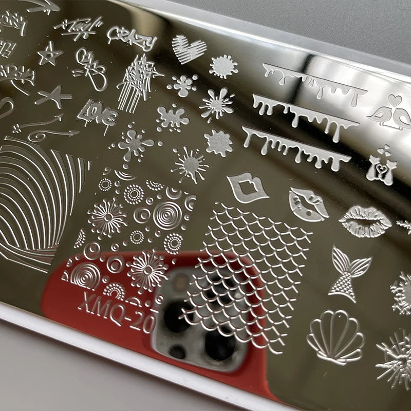 XMQ Steel Nail Art Stamping Plates Template Image Plate Graffiti Nais Printing Tools 6*12cm