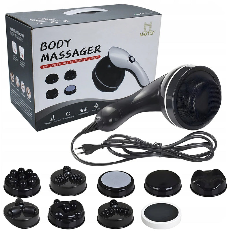 PROFESSIONAL GUN FOR MASSAGE, ANTI-CELLULITE SIGN MASSAGE 9in1