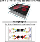 Karinear has a ceramic stove with 4 built-in burners, dual expandable areas, integrated electric table, touch control, timer