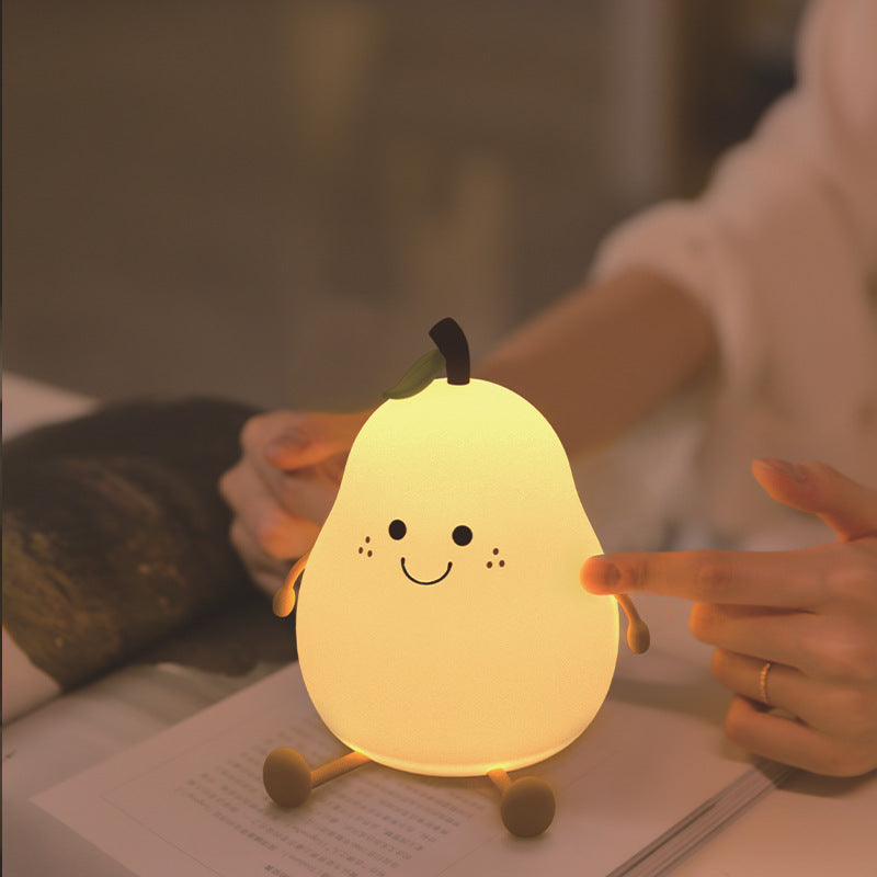 Creative Colorful Pear Duck Pear Night Light Pear Night Light Couple Gift Silicone Cute Night Light Sleeping Night Light - TrendTrove