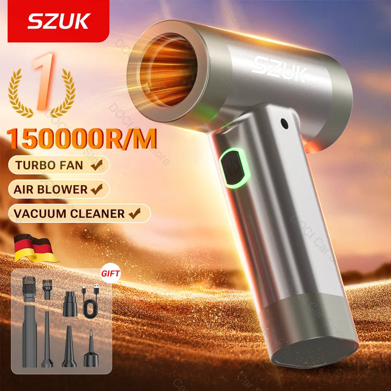 SZUK Electric Air Blower Mini Turbo Jet Fan  High-Speed Turbo Violent Fan Rechargeable Powerful Dust Blower Car vacuum cleaner