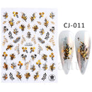 Shiny Maple Geometry Autumn Nail Art Stickers Laser Sector Fall Leaves Decals Cute Squirrel Slider Manicure Decorations CHCJ-076