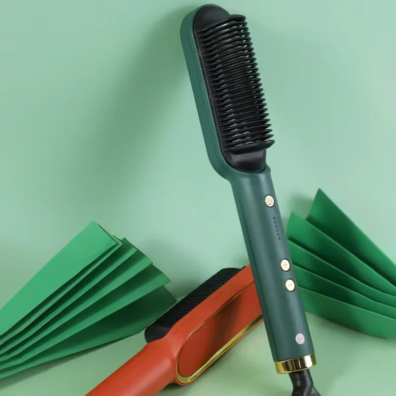 SKYTUR-Escova / Chapinha Alisadora Elétrica De Cerâmica Para Cabelo Alisa e Modela Sem Frizz-ENVIO IMEDIATO PARA TODO BRASIL