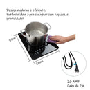 Cooktop de Indução PandaPlus Cheff Gourmet 1 Boca 2000W, Preto Bivolt, Portátil e Compacto, com Controle de Temperatura