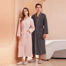 Bathrobe men's and women's towel fabric yukata long sleeved bath towel sleeping robe absorbent quick drying four season style - TrendTrove