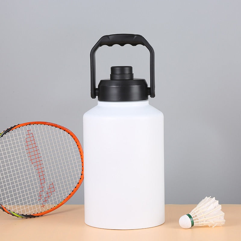 Double Wall Half Gallon Insulated Water Bottle Jug 64oz 128oz Stainless Steel Sports Water Flask with Handle - TrendTrove