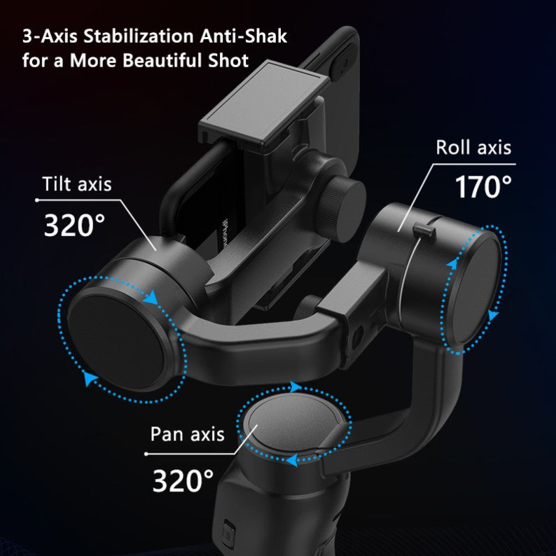 F8 mobile phone camera stabilizer handheld three-axis anti shake platform Tiktok live broadcast tripod short video camera stabilizer - TrendTrove