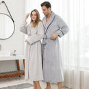 Pajamas for women in winter, thickened and elongated couple button waistband, loose oversized nightgown, men's bathrobe for spring and autumn - TrendTrove