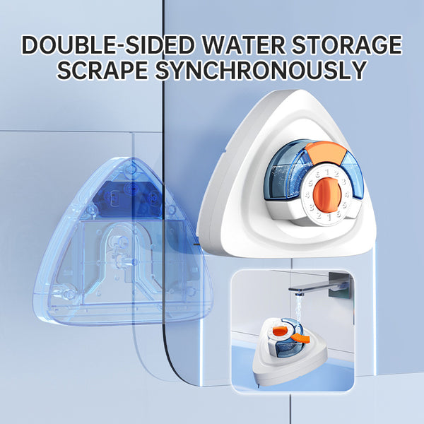 New magnetic glass cleaner with extended pole and double-sided water storage for high-rise home use. - TrendTrove