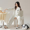 Pure cotton couple pajamas women's spring and autumn men's home suit set - TrendTrove
